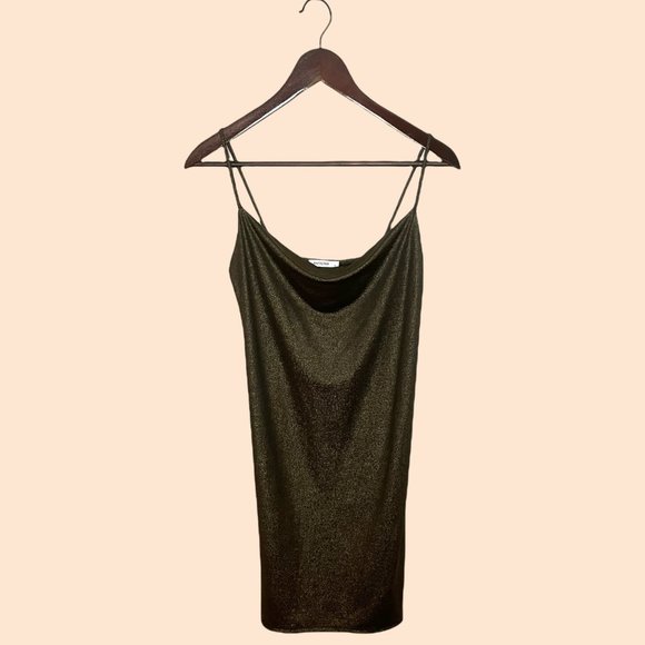 2 for $30 Gold Cowl neck mini dress - Picture 1 of 2